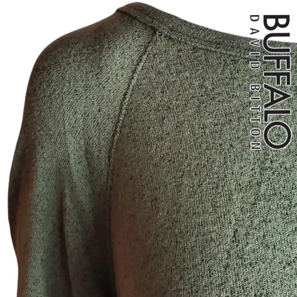 Buffalo David Bitton | Super Soft Crewneck Relaxed Fit Banded Hem | NWT | Olive - Picture 4 of 4